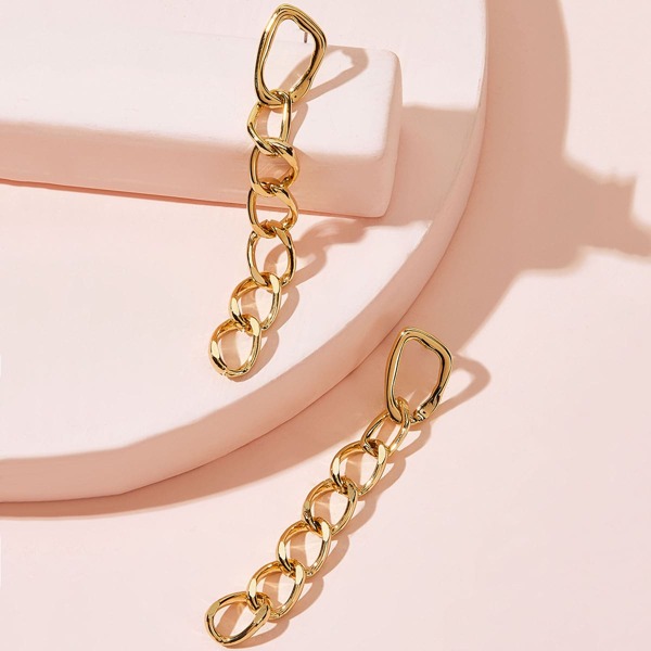 

Link Drop Earrings 1pair, Gold