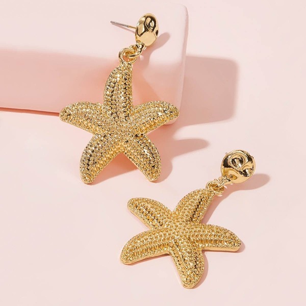 

Starfish Drop Earrings 1pair, Gold