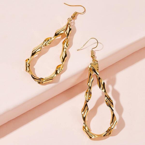 

Twisted Waterdrop Earrings 1pair, Gold