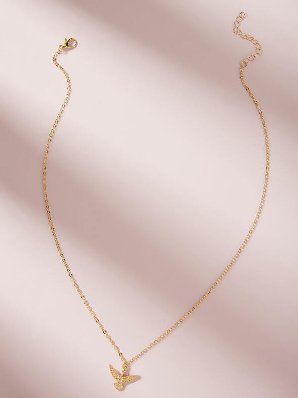 

Bird Charm Necklace 1pc, Gold