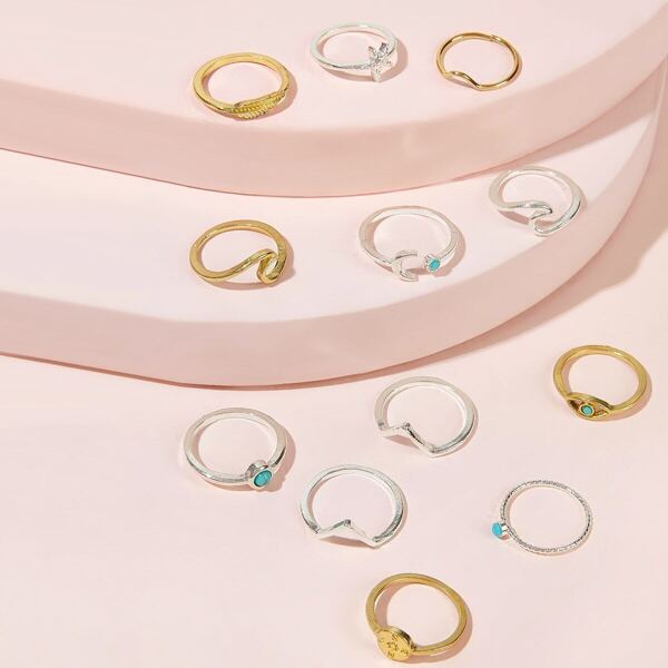 

Moon & Starfish Decor Ring 12pcs, Multicolor