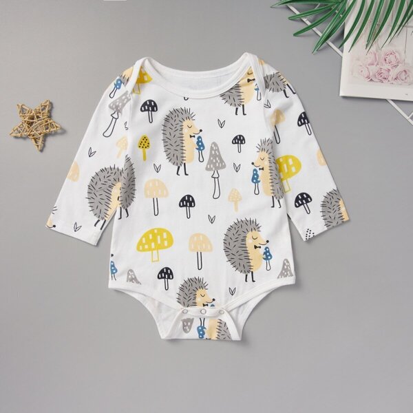 

Baby Boy Allover Hedgehog Print Popper Romper, Multicolor