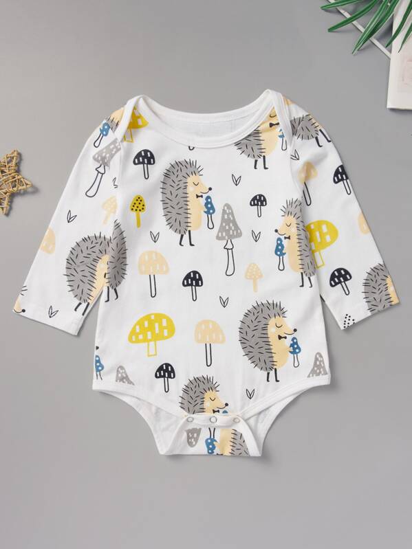 

Baby Boy Allover Hedgehog Print Popper Romper, Multicolor