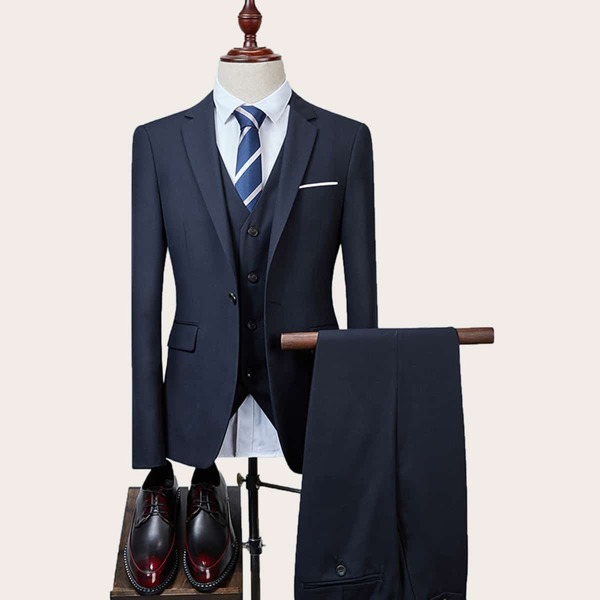 

Men Slim Fit Wedding Suit 3 Pieces, Navy