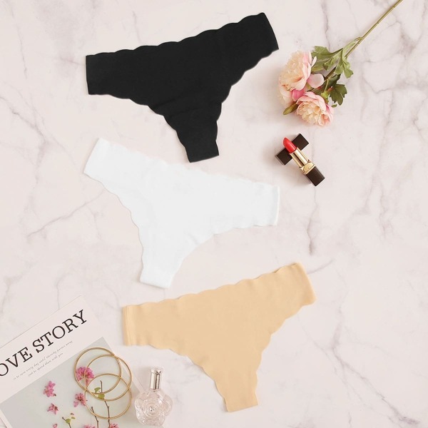 

Scalloped Trim Seamless Panty Set 3pack