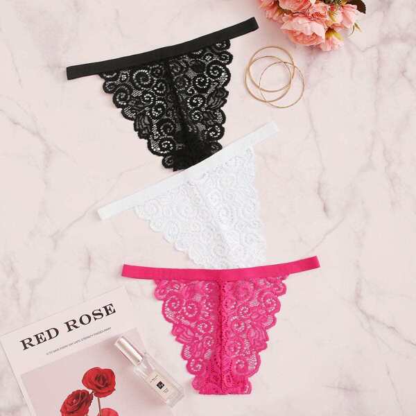 

Scalloped Lace Trim Panty Set 3pack