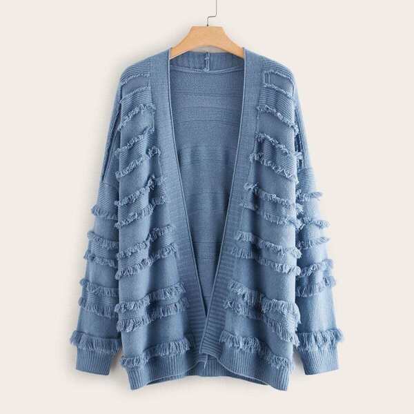 

Plus Tiered Fringe Oversized Cardigan