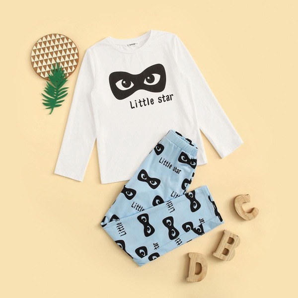 

Boys Graphic Print Top & Pants PJ Set, Multicolor