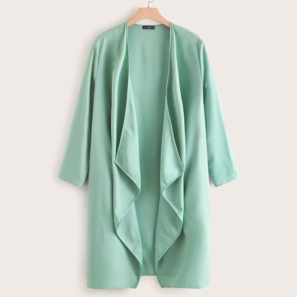 

Plus Solid Asymmetrical Hem Coat