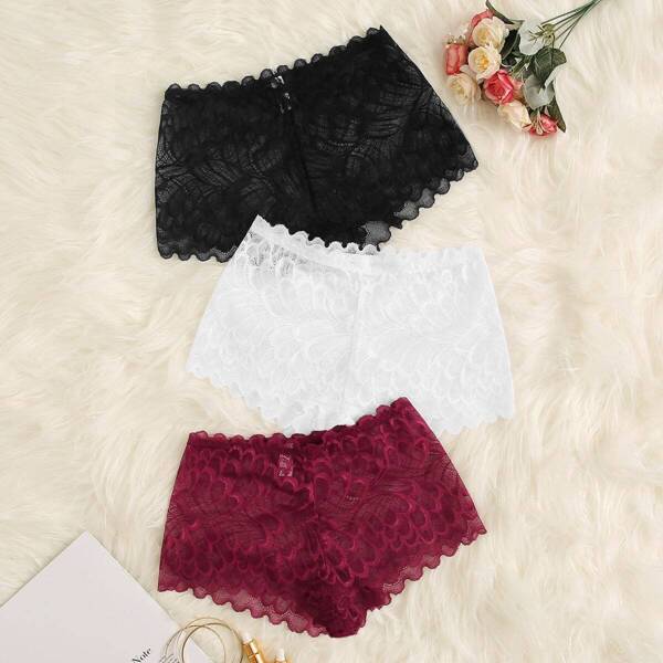 

Contrast Lace Panty Set 3pack