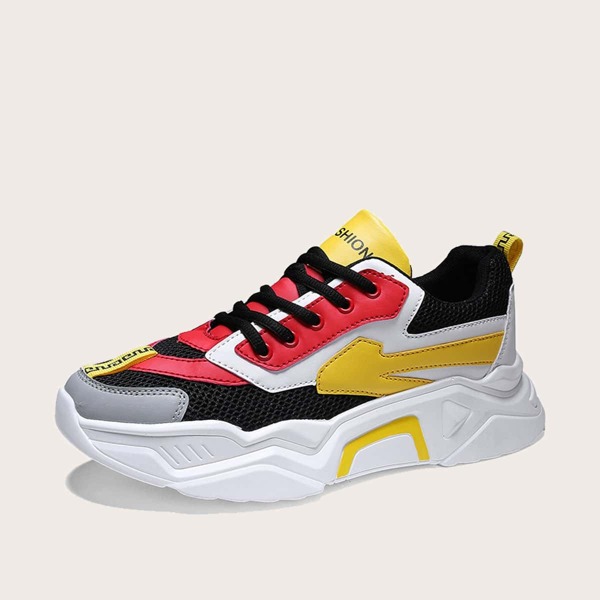 

Men Lace-up Front Chunky Sneakers, Multicolor