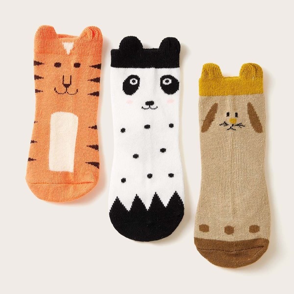 

Baby Cartoon Design Socks 3pairs, Multicolor