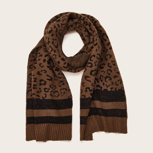 

Braided Edge Leopard Scarf