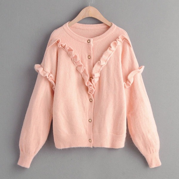 

Frill Trim Button Front Cardigan