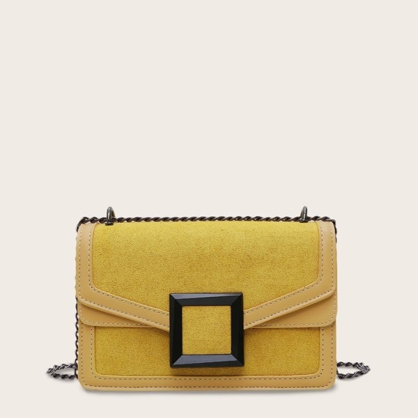 

Flap Chain Crossbody Bag, Yellow