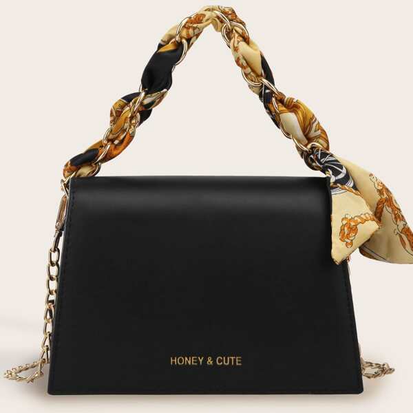 

Twilly Scarf Satchel Bag, Black