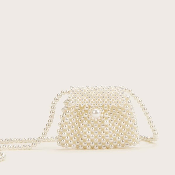 

Faux Pearl Beaded Crossbody Bag