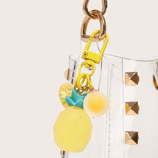 

Heart & Pineapple Decor Bag Charm, Yellow