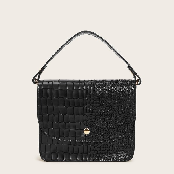 

Croc Embossed Satchel Bag