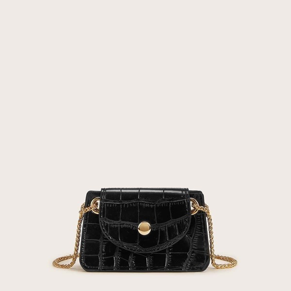 

Croc Embossed Chain Crossbody Bag