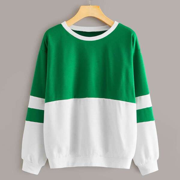 

Two Tone Drop Shoulder Sweatshirt, Multicolor