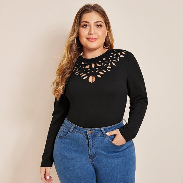 

Plus Keyhole Back Laser Cut Front Top, Black