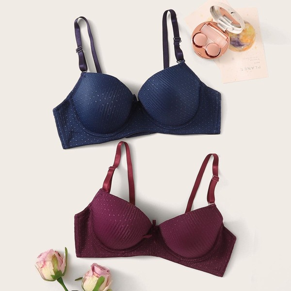 

Push Up Underwire Bra Set 2pack, Multicolor