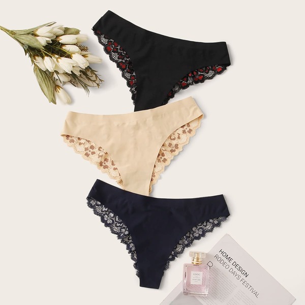

Floral Lace Panty Set 3pack