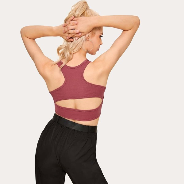 

Cut-out Back Sports Bra, Pink