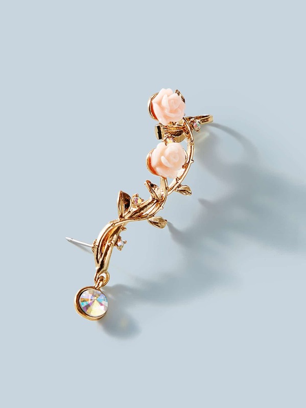 

Flower Decor Ear Cuff 1pc, Gold