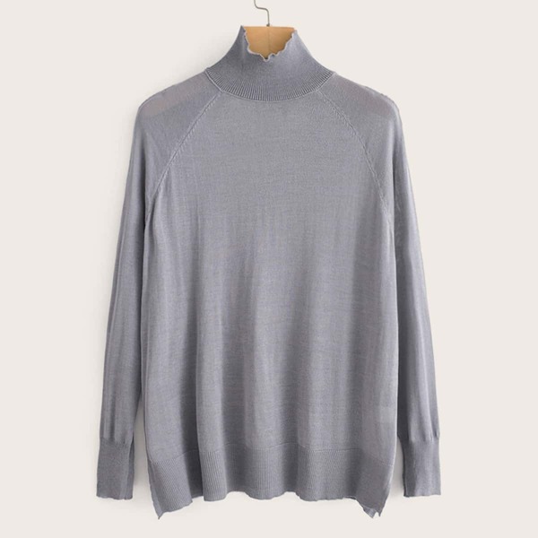 

Lettuce High Neck Raglan Sleeve Jumper