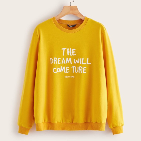 

Slogan Print Sweatshirt
