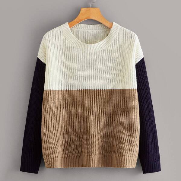 

Colorblock Drop Shoulder Sweater