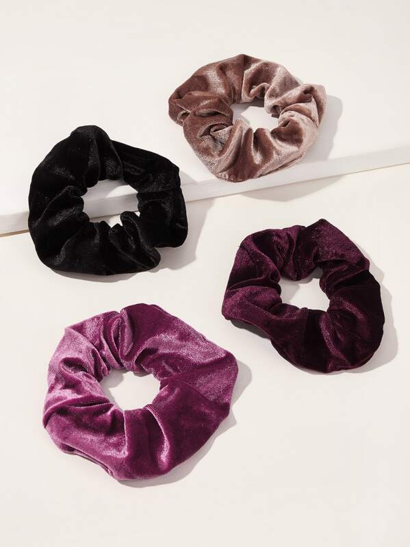 

Girls Simple Velvet Hair Tie 4pcs, Multicolor