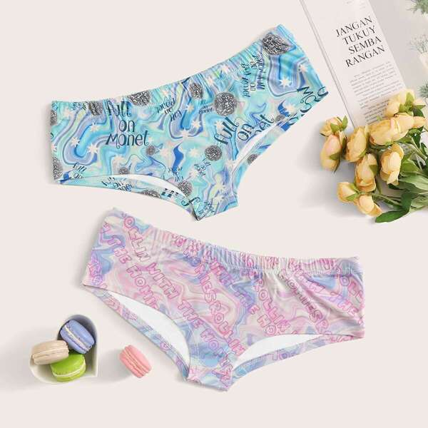 

Letter Print Panty Set 2pack
