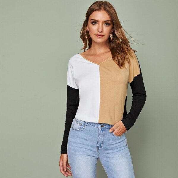 

Drop Shoulder Colorblock Tee, Multicolor