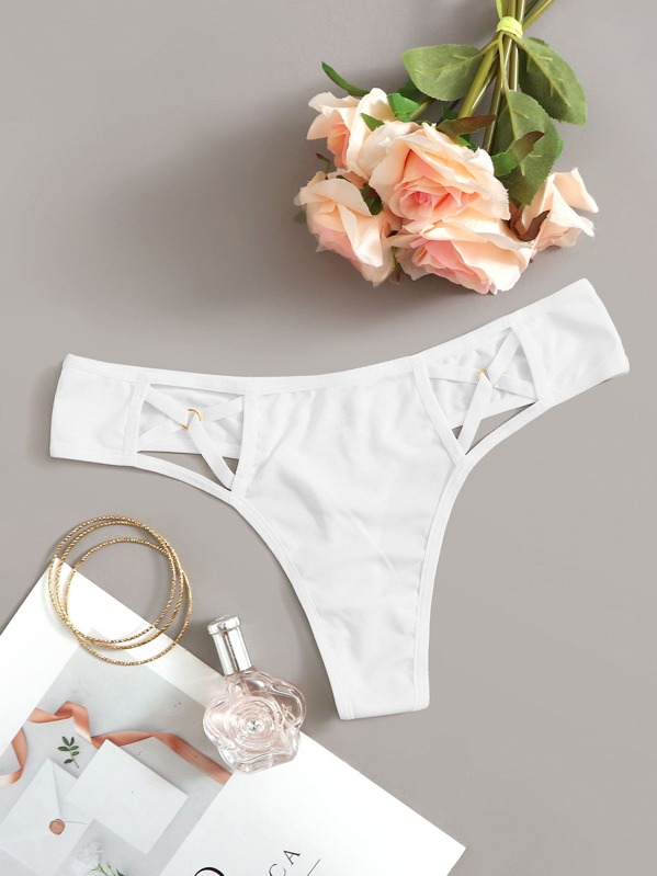

Ring Linked Sheer Panty, White