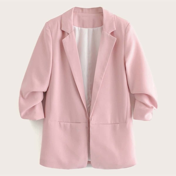 

Solid Dual Pocket Lapel Blazer
