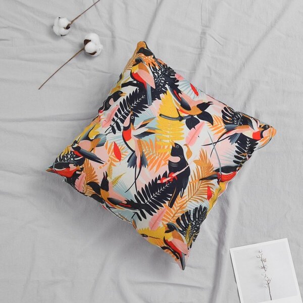 

Bird & Plant Print Cushion Cover