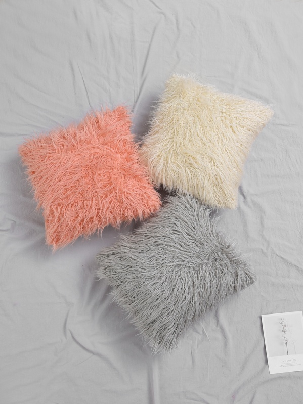 

Solid Plush Cushion Cover 1pc, Multicolor