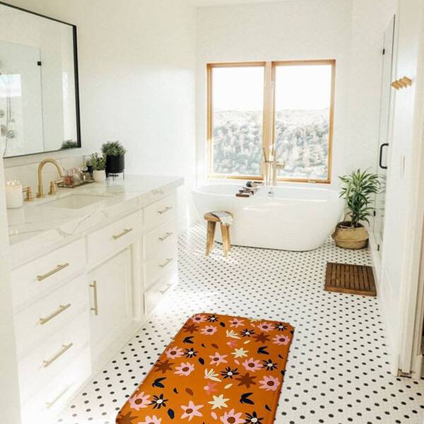 

Floral Overlay Print Floor Mat