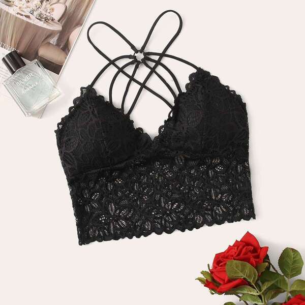 

Floral Lace Longline Bralette