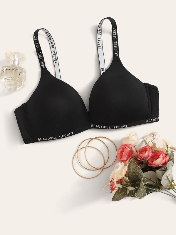 

Letter Tape Bra, Black