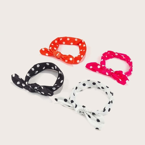 

Toddler Girls Polka Dot Pattern Headband 4pcs