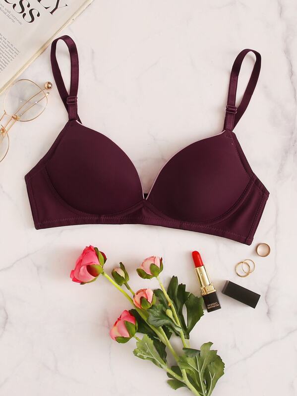 

Adjustable Strap Bra, Burgundy