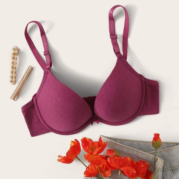 

Adjustable Strap Underwire Bra, Burgundy