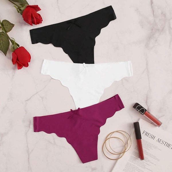 

Scallop Trim Panty Set 3pack, Multicolor