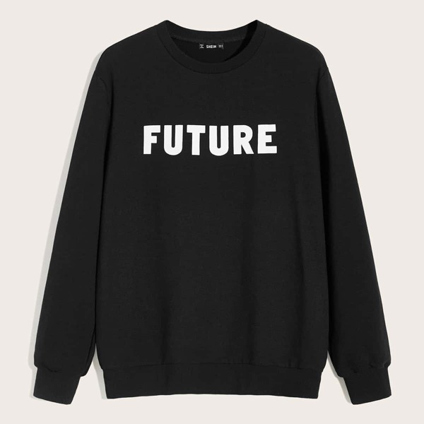 

Men Letter Graphic Pullover, Black