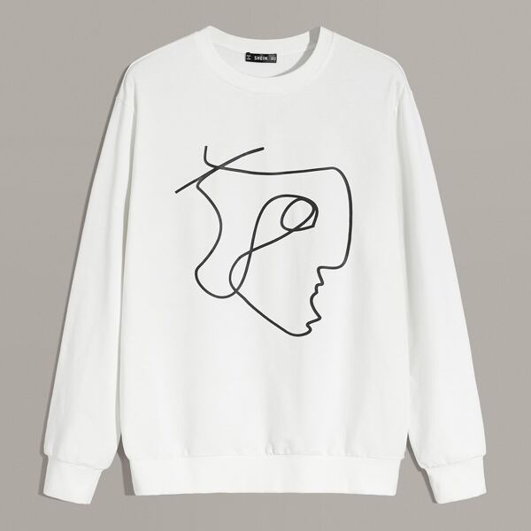 

Men Graphic Print Sweatshirt, White