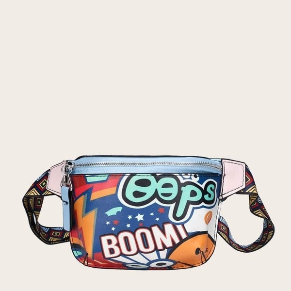 

Kids Wide Strap Graffiti Bum Bag